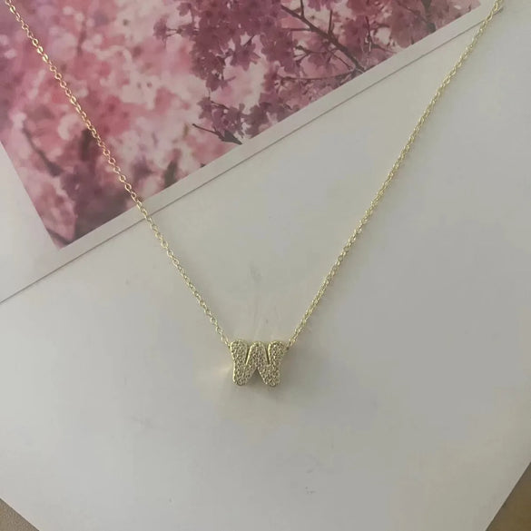 Copper 14K Gold Plated Vintage Style Simple Style Commute Inlay Letter Zircon Pendant Necklace