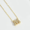 Copper 14K Gold Plated Vintage Style Simple Style Commute Inlay Letter Zircon Pendant Necklace