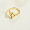 Copper 14K Gold Plated Vintage Style Simple Style Commute Inlay Round Fish Zircon Open Rings