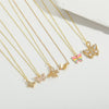 Copper 14K Gold Plated Vintage Style Simple Style Plating Inlay Butterfly Zircon Pendant Necklace