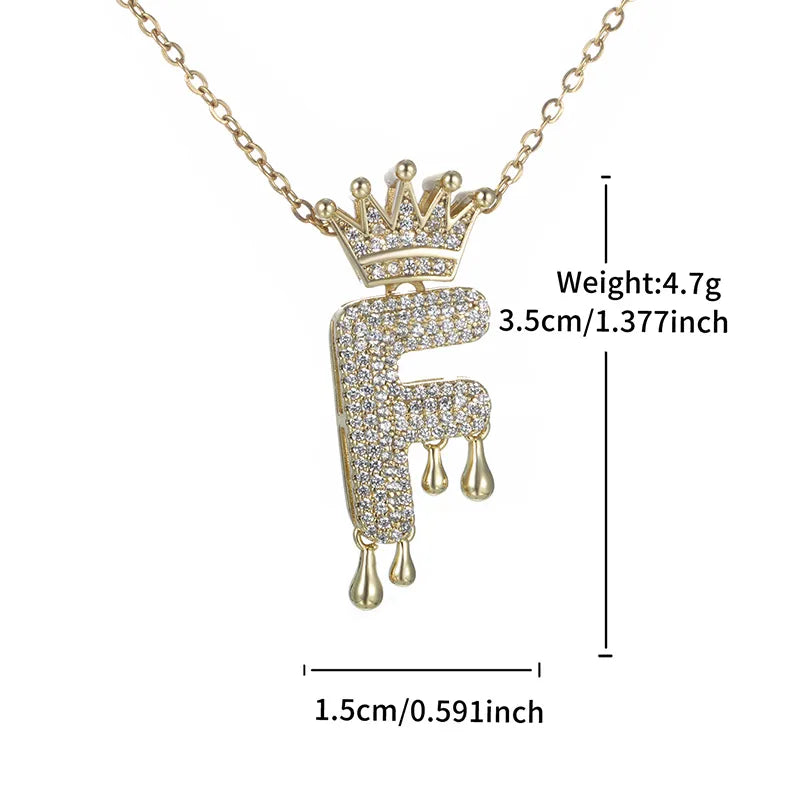 Copper 18K Gold Plated XUPING Simple Style Commute Plating Inlay Letter Rhinestones Pendant Necklace