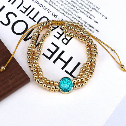 Copper 18K Gold Knitting Solid Color Bracelets