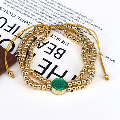 Copper 18K Gold Knitting Solid Color Bracelets