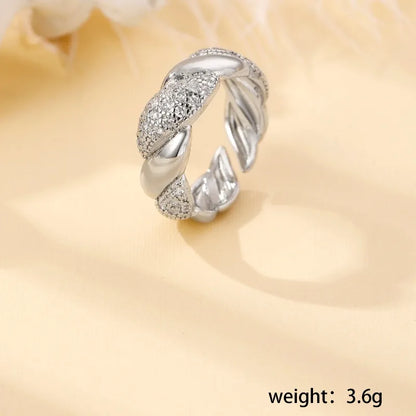 Copper 18K Gold Plated Basic Modern Style Classic Style Inlay Palm Butterfly Twist Artificial Pearls Zircon Open Rings