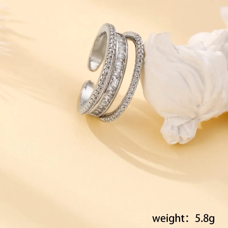 Copper 18K Gold Plated Basic Modern Style Classic Style Inlay Palm Butterfly Twist Artificial Pearls Zircon Open Rings