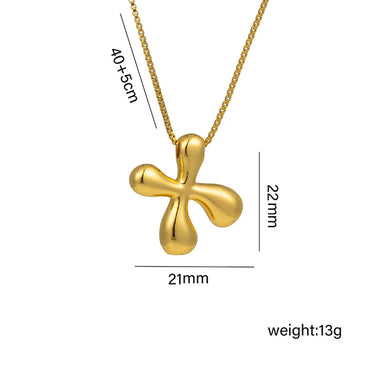 Copper 18K Gold Plated Basic Plating Letter Pendant Necklace