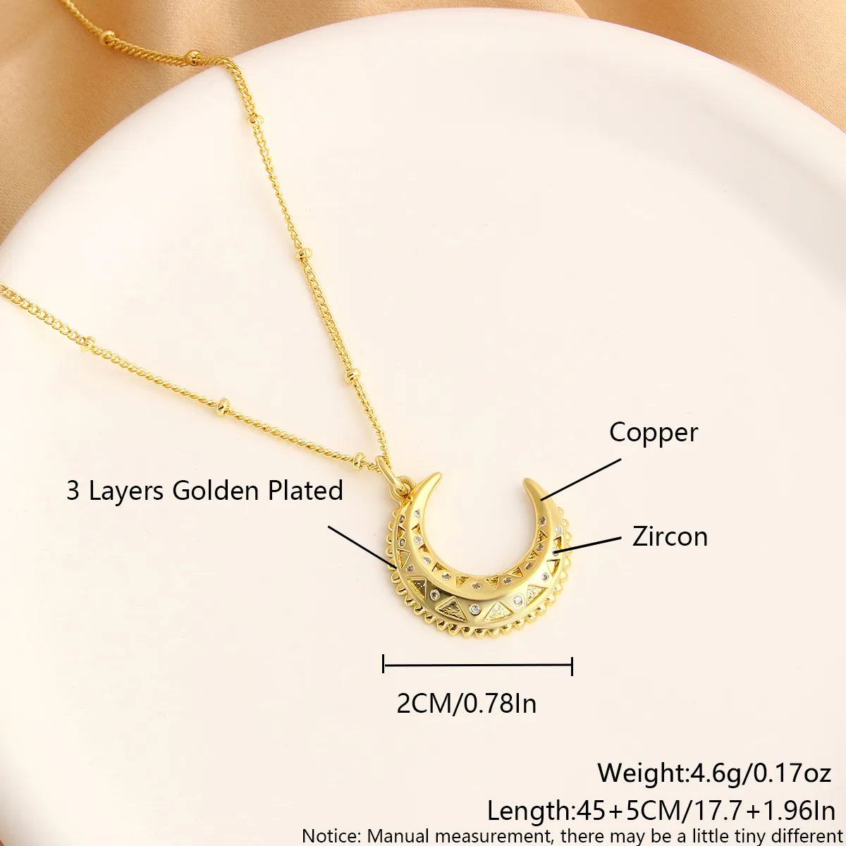 Copper 18K Gold Plated Basic Simple Style Commute Plating Inlay Dog Moon Bottle Zircon Pendant Necklace