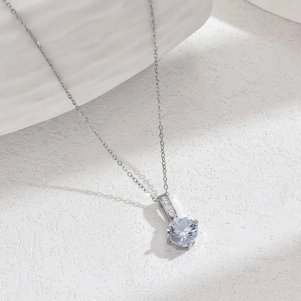 Copper 18K Gold Plated Basic Simple Style Inlay Geometric Simple Zircon Pendant Necklace