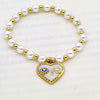 Copper 18K Gold Plated Beaded Enamel Inlay Star Heart Shape Eye Zircon Bracelets