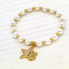 Copper 18K Gold Plated Beaded Enamel Inlay Star Heart Shape Eye Zircon Bracelets