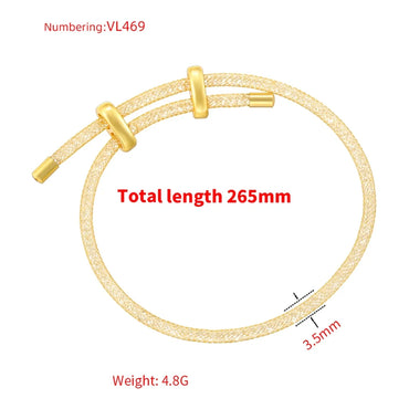 Copper 18K Gold Plated Casual Classic Style Shiny Plating Inlay Round Zircon Tennis Bracelet