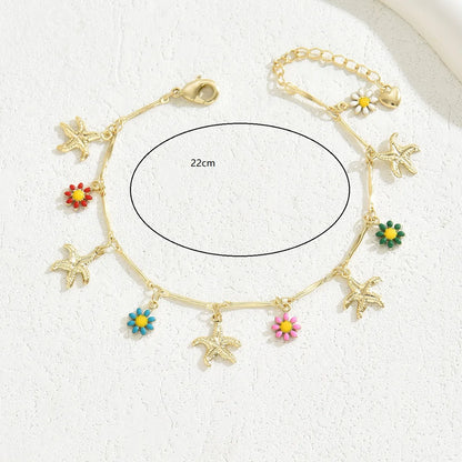 Copper 18K Gold Plated Casual Elegant Plating Star Bracelets