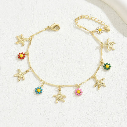 Copper 18K Gold Plated Casual Elegant Plating Star Bracelets