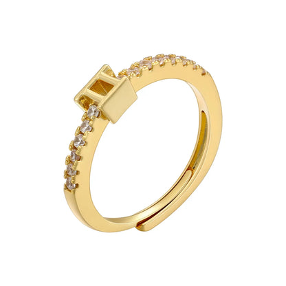 Copper 18K Gold Plated Casual Simple Style Classic Style Plating Inlay Constellation Zircon Open Rings