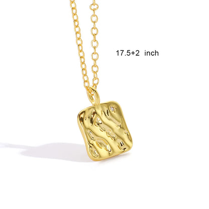 Copper 18K Gold Plated Casual Simple Style Inlay Geometric Zircon Pendant Necklace Necklace