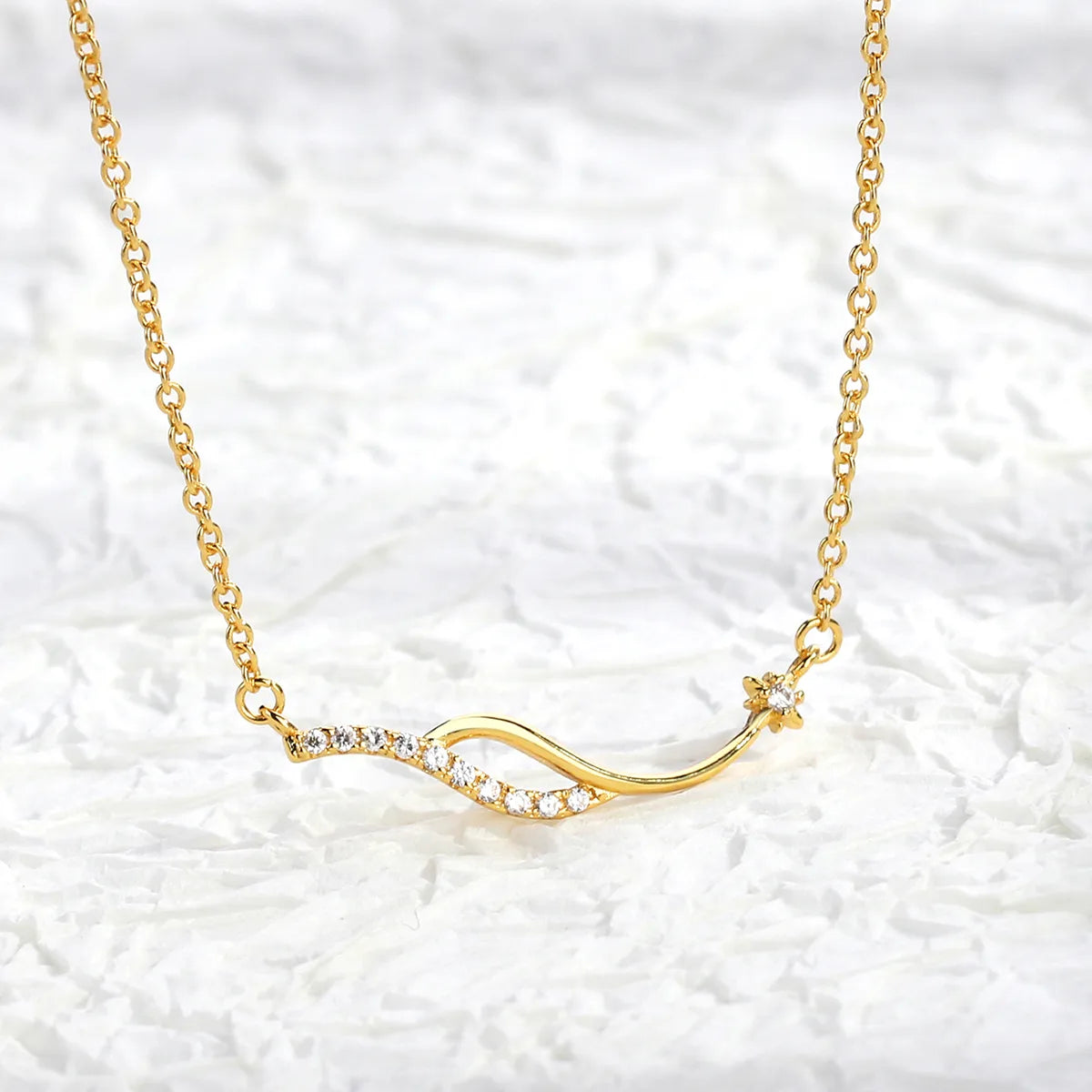 Copper 18K Gold Plated Casual Simple Style Inlay Geometric Zircon Pendant Necklace Necklace