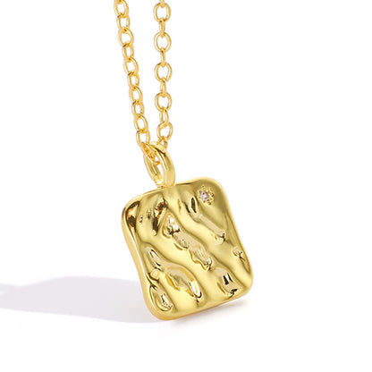 Copper 18K Gold Plated Casual Simple Style Inlay Geometric Zircon Pendant Necklace Necklace