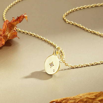 Copper 18K Gold Plated Casual Simple Style Inlay Geometric Zircon Pendant Necklace Necklace