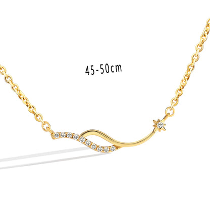 Copper 18K Gold Plated Casual Simple Style Inlay Geometric Zircon Pendant Necklace Necklace