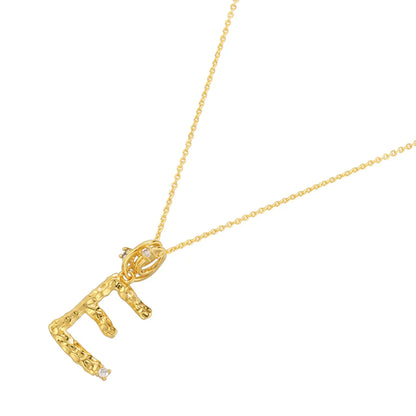 Copper 18K Gold Plated Casual Simple Style Inlay Letter Zircon Pendant Necklace