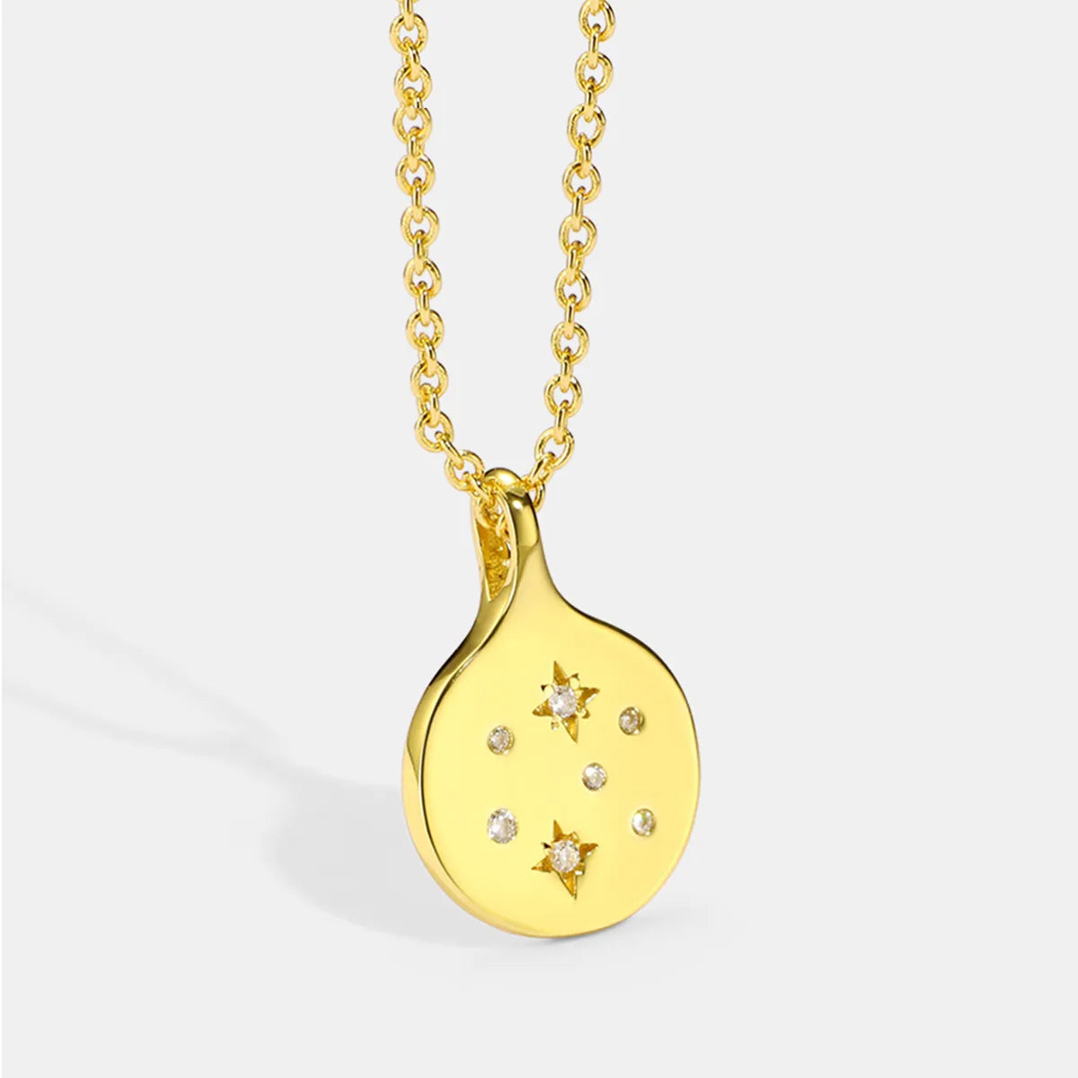 Copper 18K Gold Plated Casual Simple Style Inlay Star Moon Eye Zircon Pendant Necklace