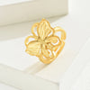 Copper 18K Gold Plated Classic Style Shiny Plating Solid Color Open Rings