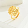Copper 18K Gold Plated Classic Style Shiny Plating Solid Color Open Rings