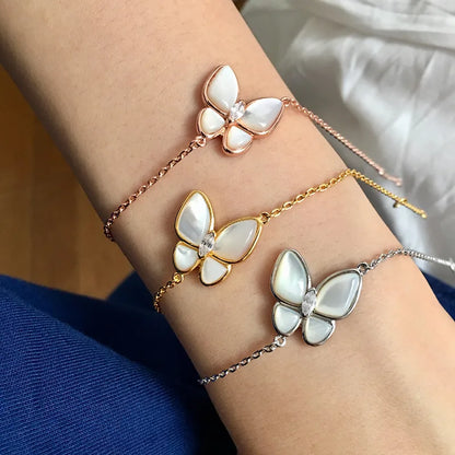 Copper 18K Gold Plated Commute Butterfly Plating Bracelets