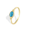 Copper 18K Gold Plated Copper Plated Gold 0.03 M Simple Style Classic Style Plating Inlay Color Block Turquoise Rings