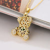 Copper 18K Gold Plated Cute Simple Style Commute Hollow Out Inlay Animal Zircon Pendant Necklace