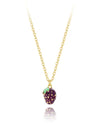 Copper 18K Gold Plated Cute Sweet Grape Watermelon Enamel Pendant Necklace