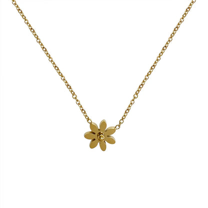 Copper 18K Gold Plated Elegant Cute Simple Style Flower Necklace