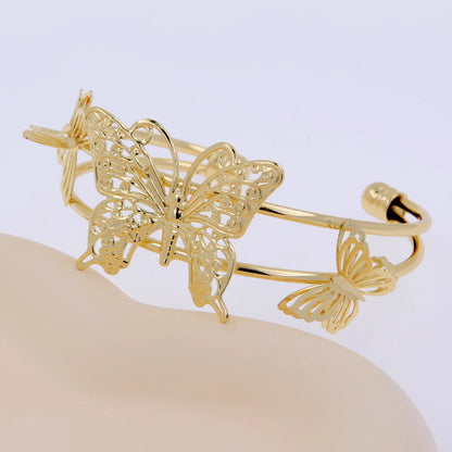 Copper 18K Gold Plated Elegant Exaggerated Luxurious Plating Flower Butterfly