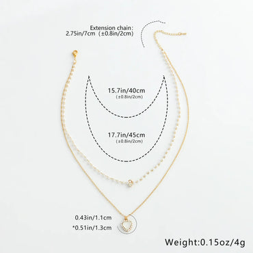 Copper 18K Gold Plated Elegant Lady Streetwear Layered Plating Inlay Heart Shape Artificial Pearls Opal Zircon Double Layer Necklaces Pendant Necklace