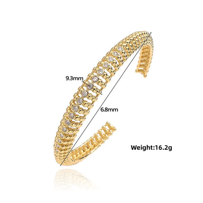 Copper 18K Gold Plated Elegant Lady Streetwear Plating Inlay Solid Color Zircon Rings Earrings Necklace