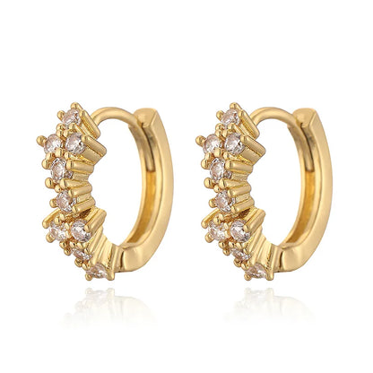 Copper 18K Gold Plated Elegant Lady Streetwear Plating Inlay Solid Color Zircon Rings Earrings Necklace