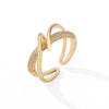 Copper 18K Gold Plated Elegant Luxurious Plating Inlay Geometric Zircon Open Rings