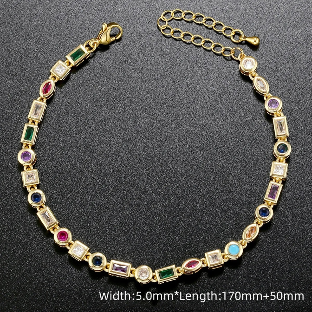 Copper 18K Gold Plated Elegant Luxurious Shiny Plating Inlay Irregular Round Zircon Bracelets Necklace