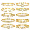 Copper 18K Gold Plated Elegant Shiny Inlay Flower Snake Zircon Bracelets