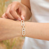 Copper 18K Gold Plated Elegant Shiny Inlay Flower Snake Zircon Bracelets