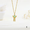 Copper 18K Gold Plated Enamel Astronaut Pendant Necklace