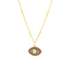 Copper 18K Gold Plated Enamel Inlay Devil'S Eye Zircon Pendant Necklace