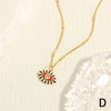 Copper 18K Gold Plated Enamel Inlay Devil'S Eye Zircon Pendant Necklace