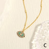 Copper 18K Gold Plated Enamel Inlay Devil'S Eye Zircon Pendant Necklace