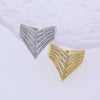 Copper 18K Gold Plated Glam Luxurious Plating Inlay Triangle Zircon Open Rings