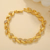 Copper 18K Gold Plated Glam Shiny Plating Inlay Solid Color Zircon Bracelets