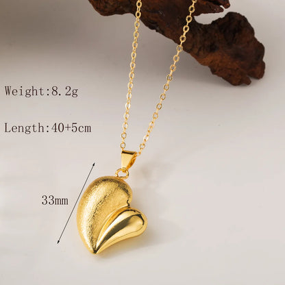 Copper 18K Gold Plated Heart Shape Pendant Necklace