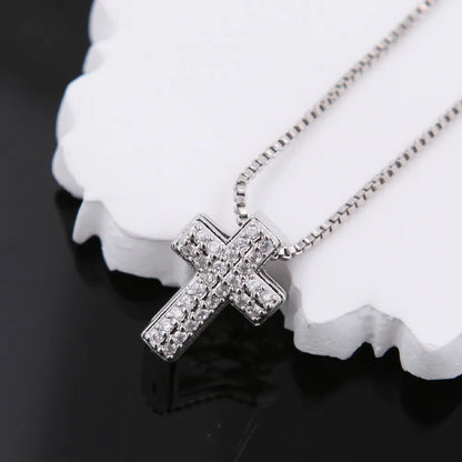 Copper 18K Gold Plated Hip-Hop Simple Style Classic Style Plating Inlay Cross Zircon Pendant Necklace