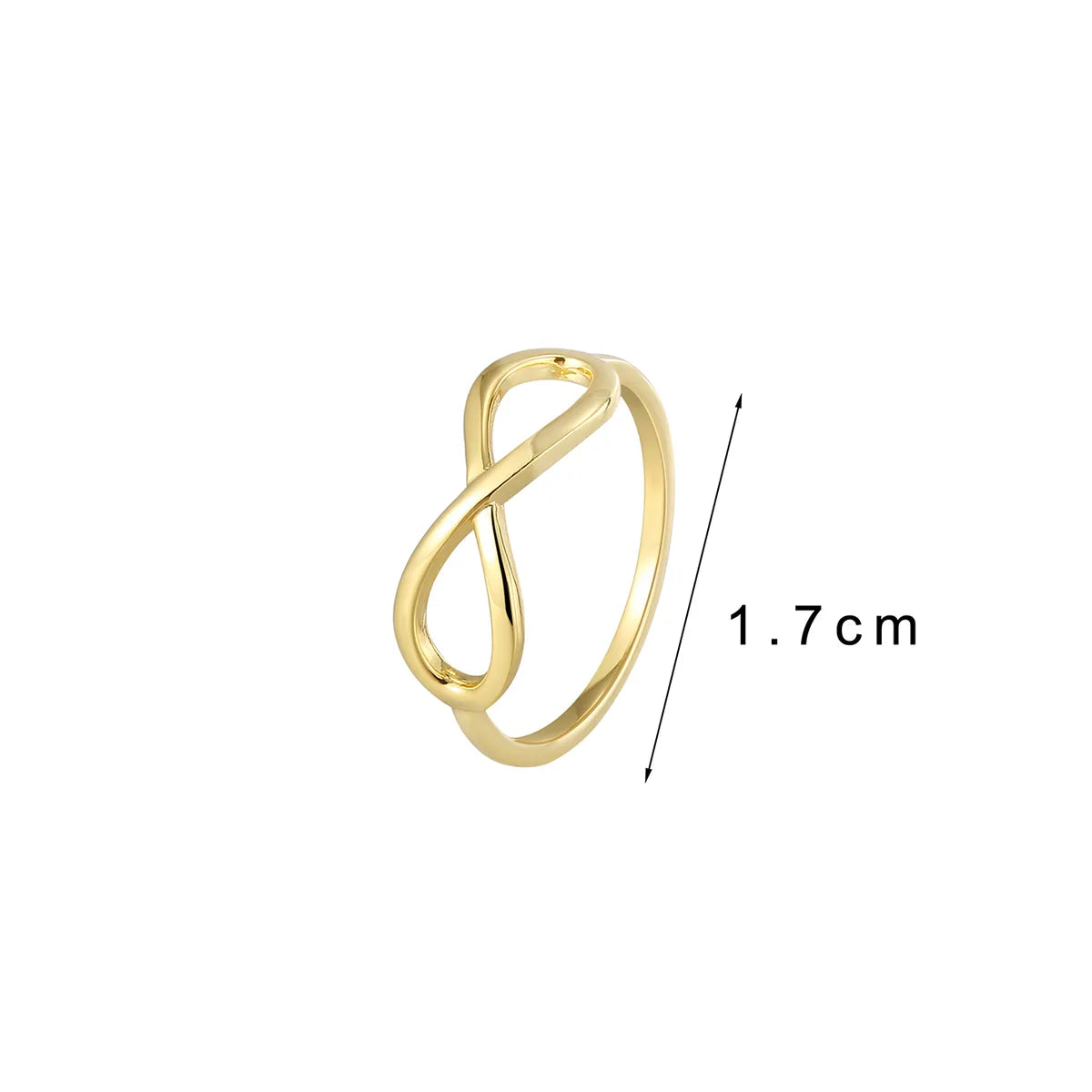 Copper 18K Gold Plated Hollow Out Infinity Heart Shape Solid Color Rings