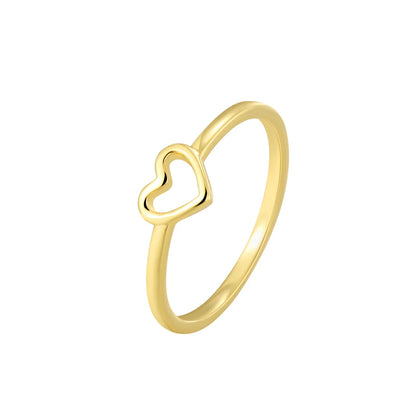 Copper 18K Gold Plated Hollow Out Infinity Heart Shape Solid Color Rings